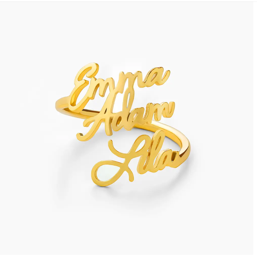 Bague Prénoms Multiples - Cadeau parfait à offrir