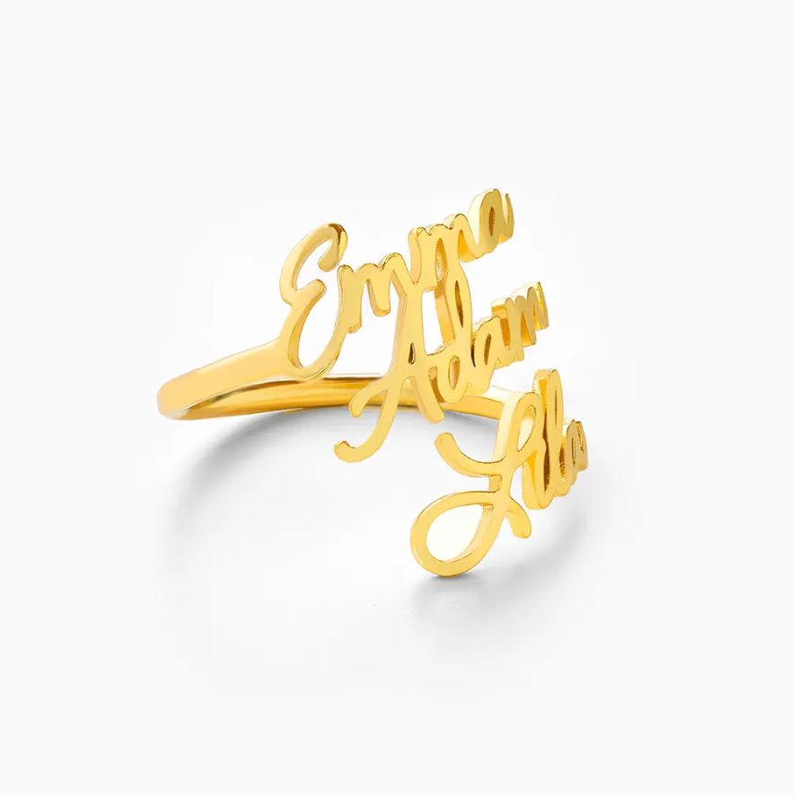 Bague Prénoms Multiples - Cadeau parfait à offrir