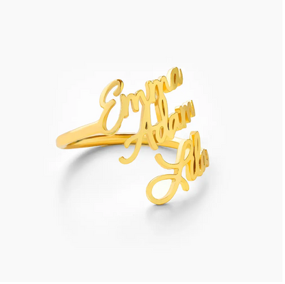 Bague Prénoms Multiples - Cadeau parfait à offrir