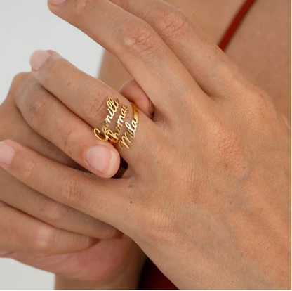 Bague Prénoms Multiples - Cadeau parfait à offrir