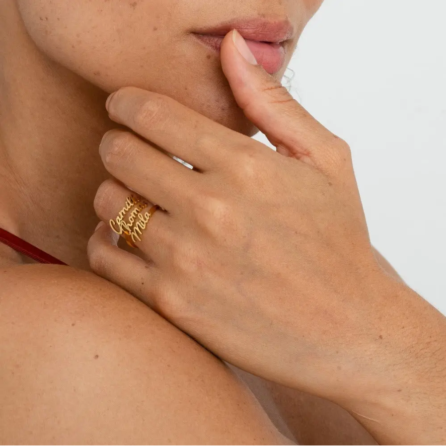 Bague Prénoms Multiples - Cadeau parfait à offrir